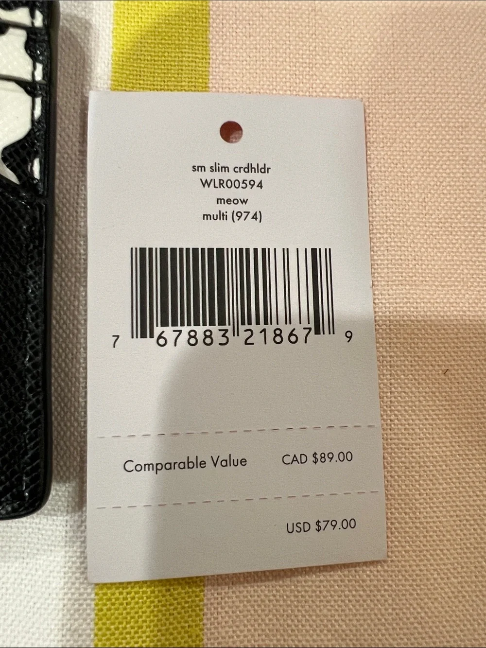 kate spade Black & White Leopard Accent Card Case